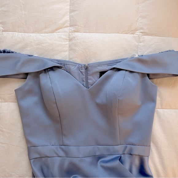 PROM Blue Off-The-Shoulder Dress - Picture 1 of 4